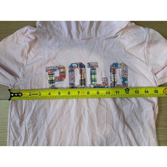 Polo Ralph Lauren Logo Cotton Jersey Hooded Pink Long Sleeve Dress L (12-14) - Picture 5 of 12